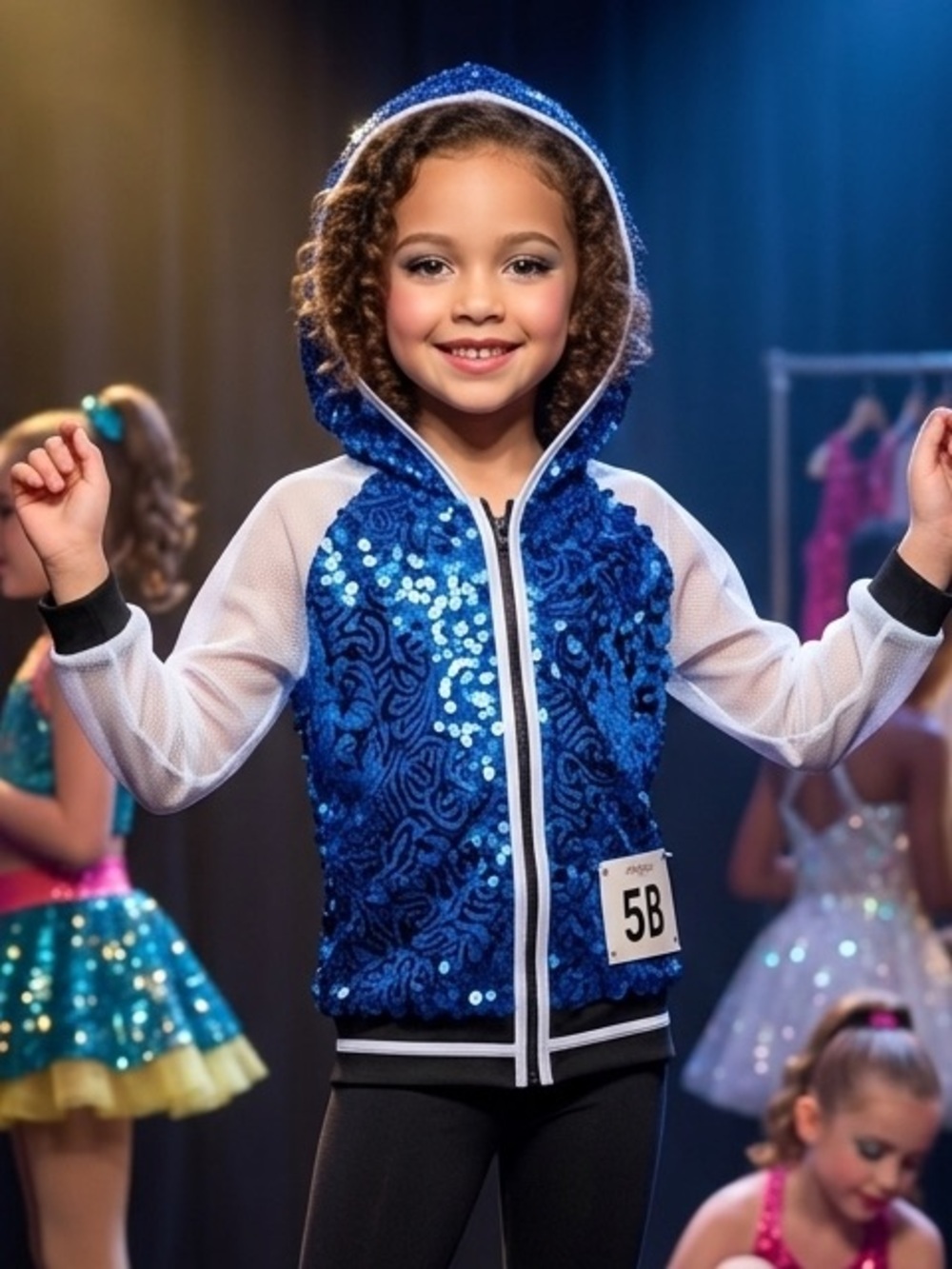 Kids Sequin Zip-Up Jacket - Blue